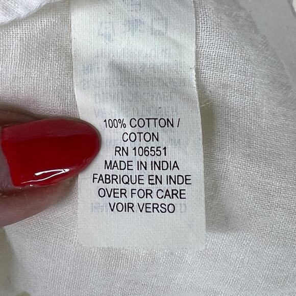 Calypso Christiane Celle Tunic Babydoll White Dress Short Sleeve Coquette Large - Picture 6 of 7